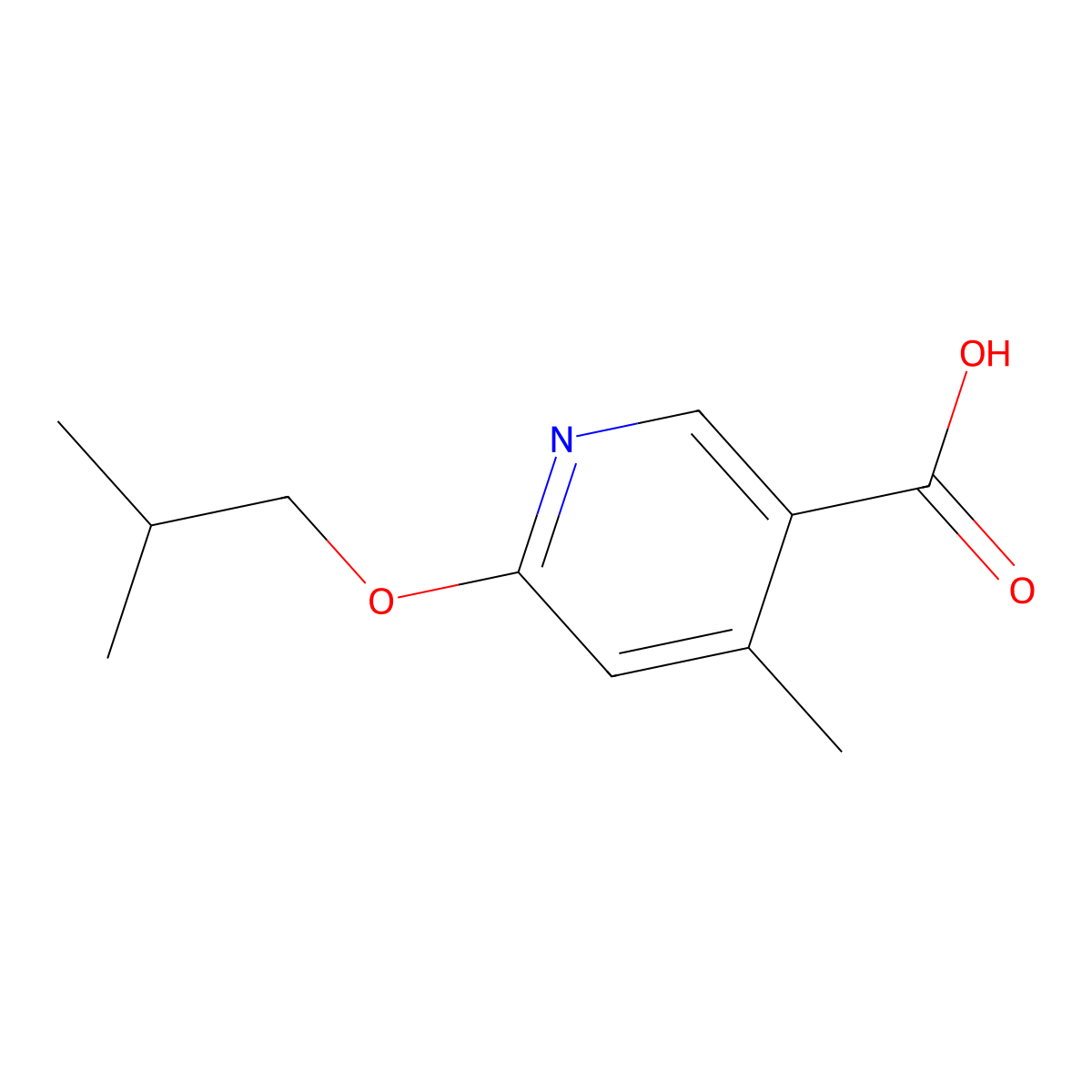 6-Isobutoxy-4-methylnicotinic acid molecular structure, CAS 2918929-13-0