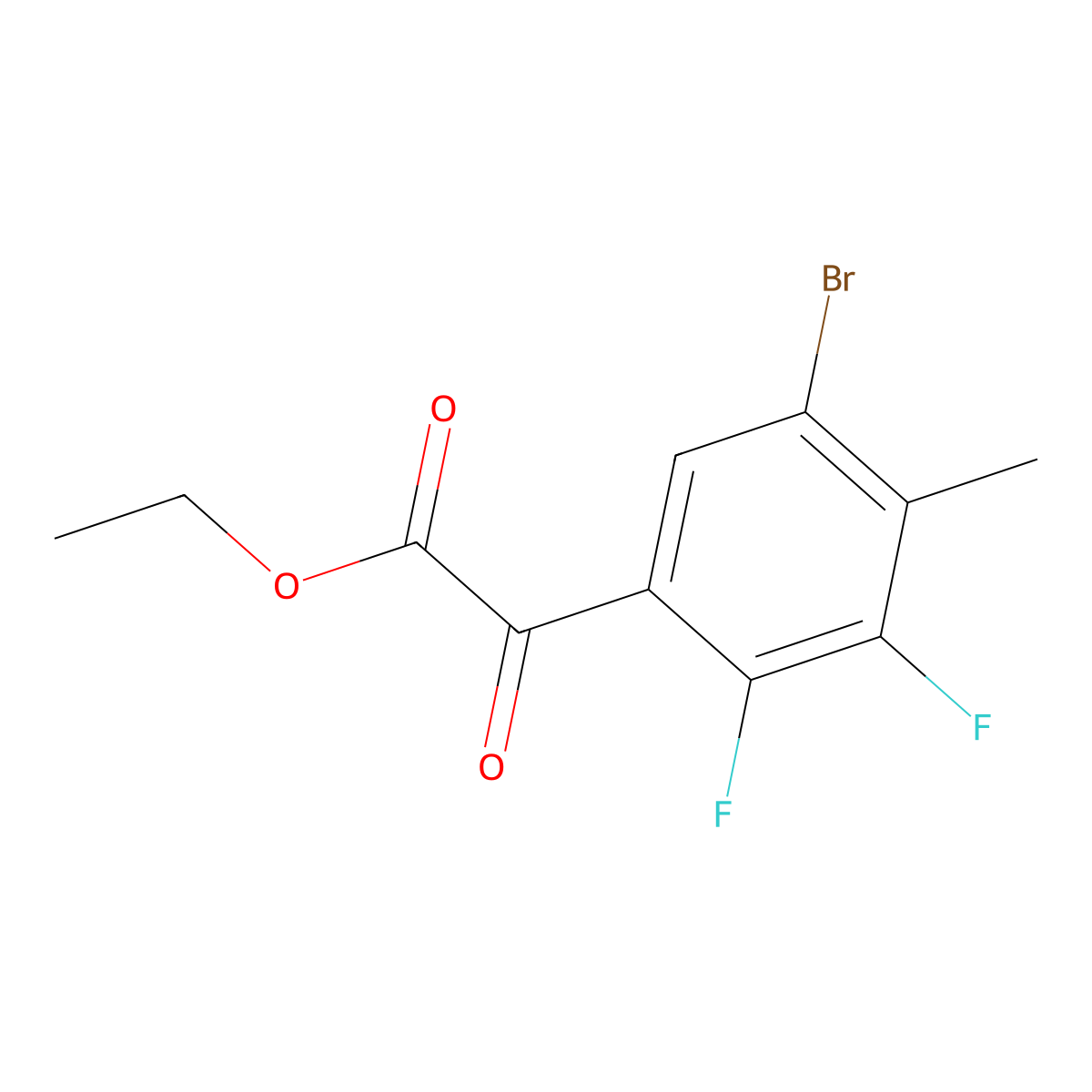 Ethyl 2-(5-bromo-2,3-difluoro-4-methylphenyl)-2-oxoacetate molecular structure, CAS 2918929-29-8