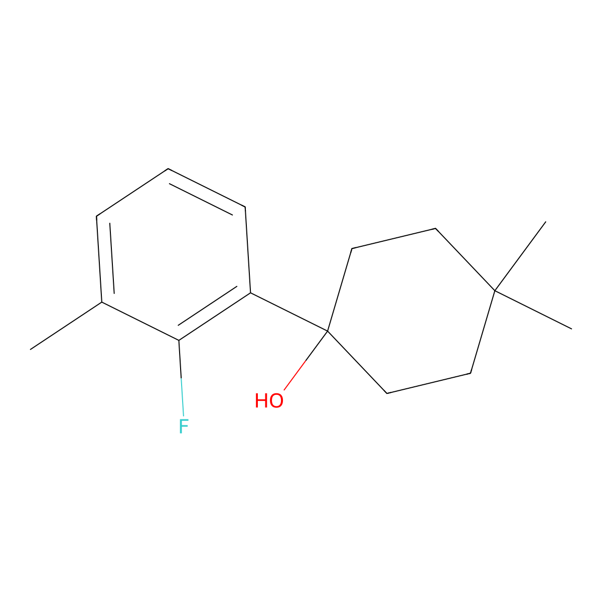 1-(2-Fluoro-3-methylphenyl)-4,4-dimethylcyclohexanol molecular structure, CAS 2918929-30-1