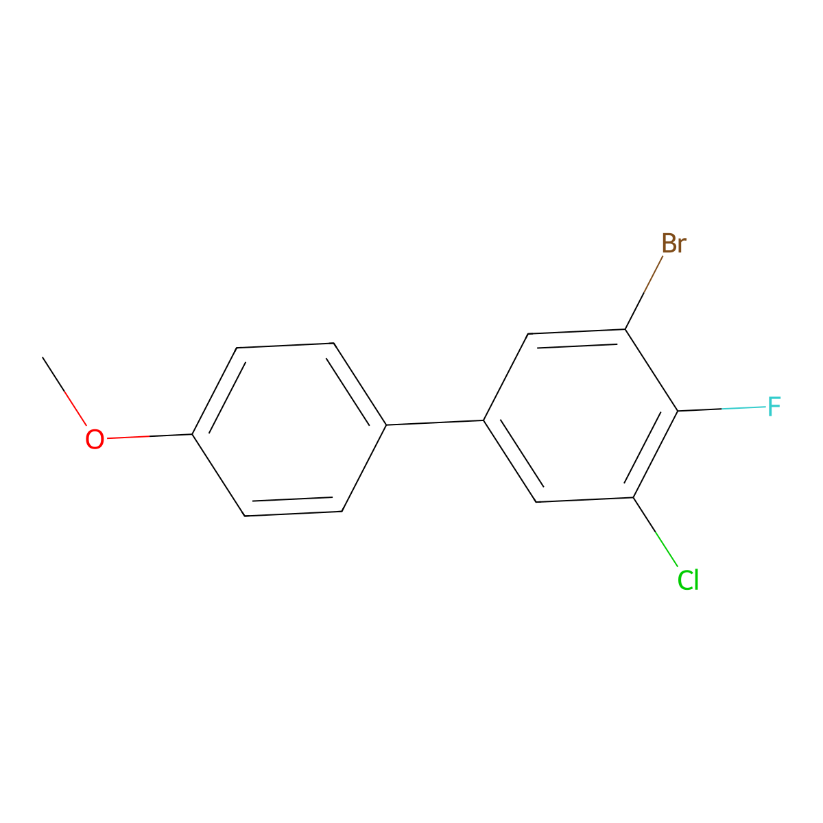 3-Bromo-5-chloro-4-fluoro-4'-methoxy-1,1'-biphenyl molecular structure, CAS 2918929-31-2