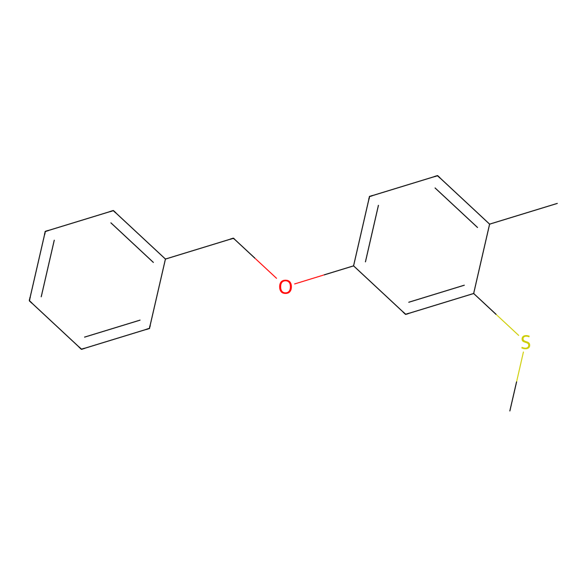 (5-(Benzyloxy)-2-methylphenyl)(methyl)sulfane molecular structure, CAS 2918929-36-7