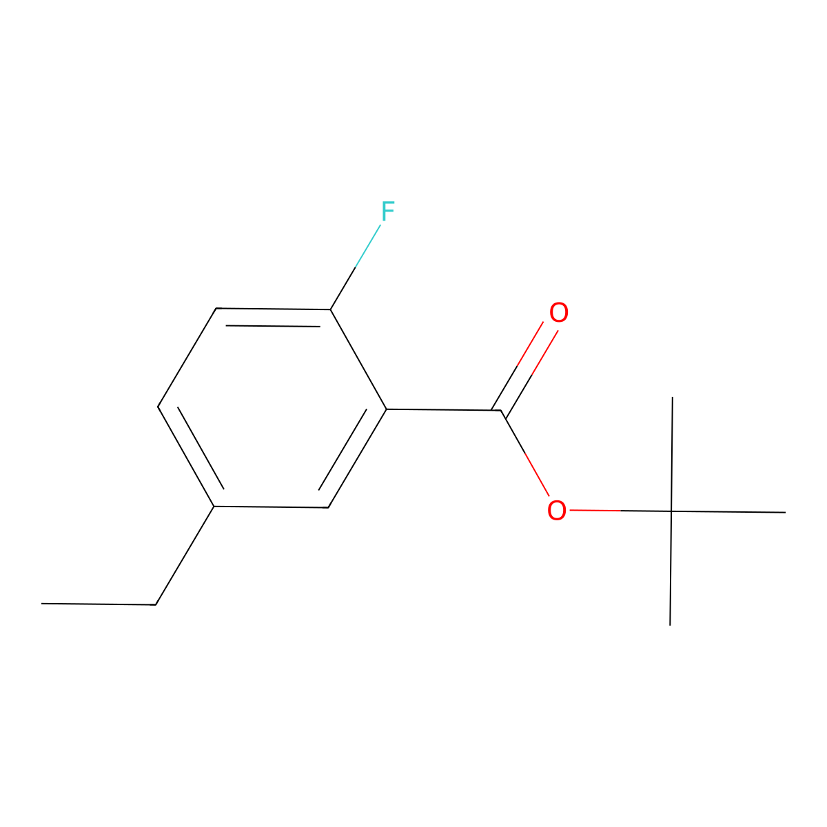 Tert-butyl 5-ethyl-2-fluorobenzoate molecular structure, CAS 2918929-64-1