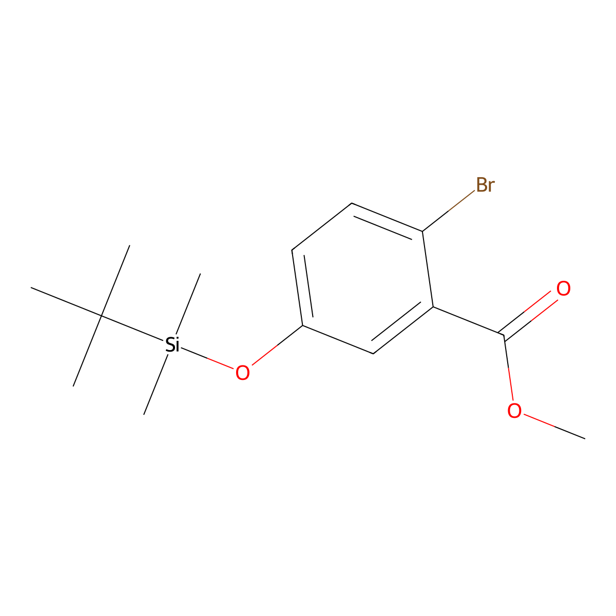 Methyl 2-bromo-5-[(tert-butyldimethylsilyl)oxy]benzoate molecular structure, CAS 2918929-72-1