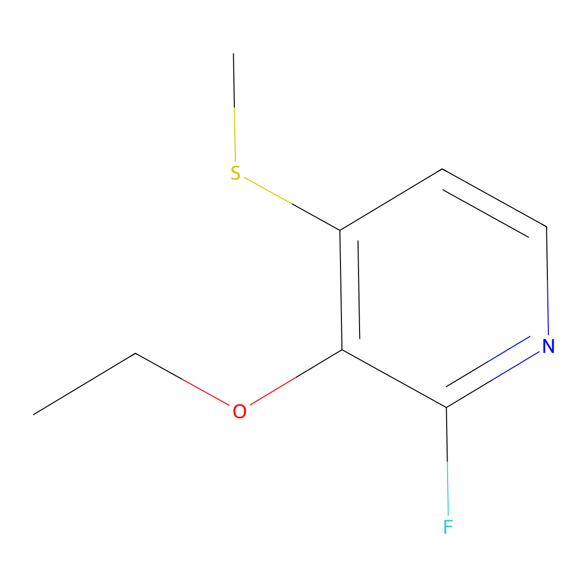 3-Ethoxy-2-fluoro-4-(methylthio)pyridine molecular structure, CAS 2918930-10-4