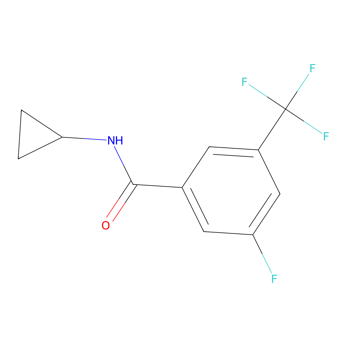 N-cyclopropyl-3-fluoro-5-(trifluoromethyl)benzamide molecular structure, CAS 2918930-51-3
