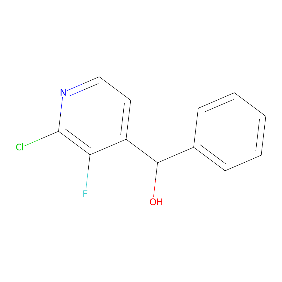 (2-Chloro-3-fluoropyridin-4-yl)(phenyl)methanol molecular structure, CAS 2918931-25-4
