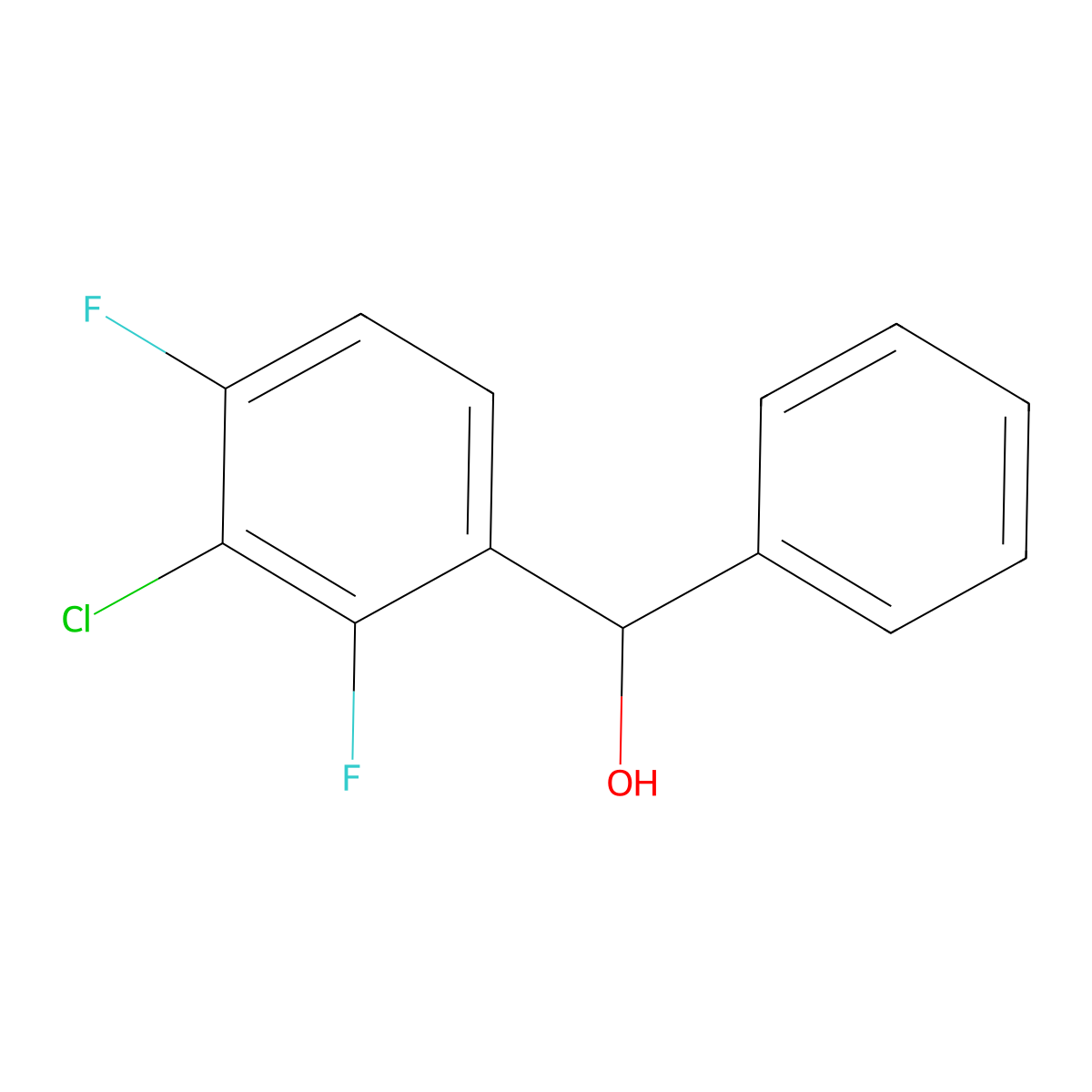 (3-Chloro-2,4-difluorophenyl)(phenyl)methanol molecular structure, CAS 2918931-48-1