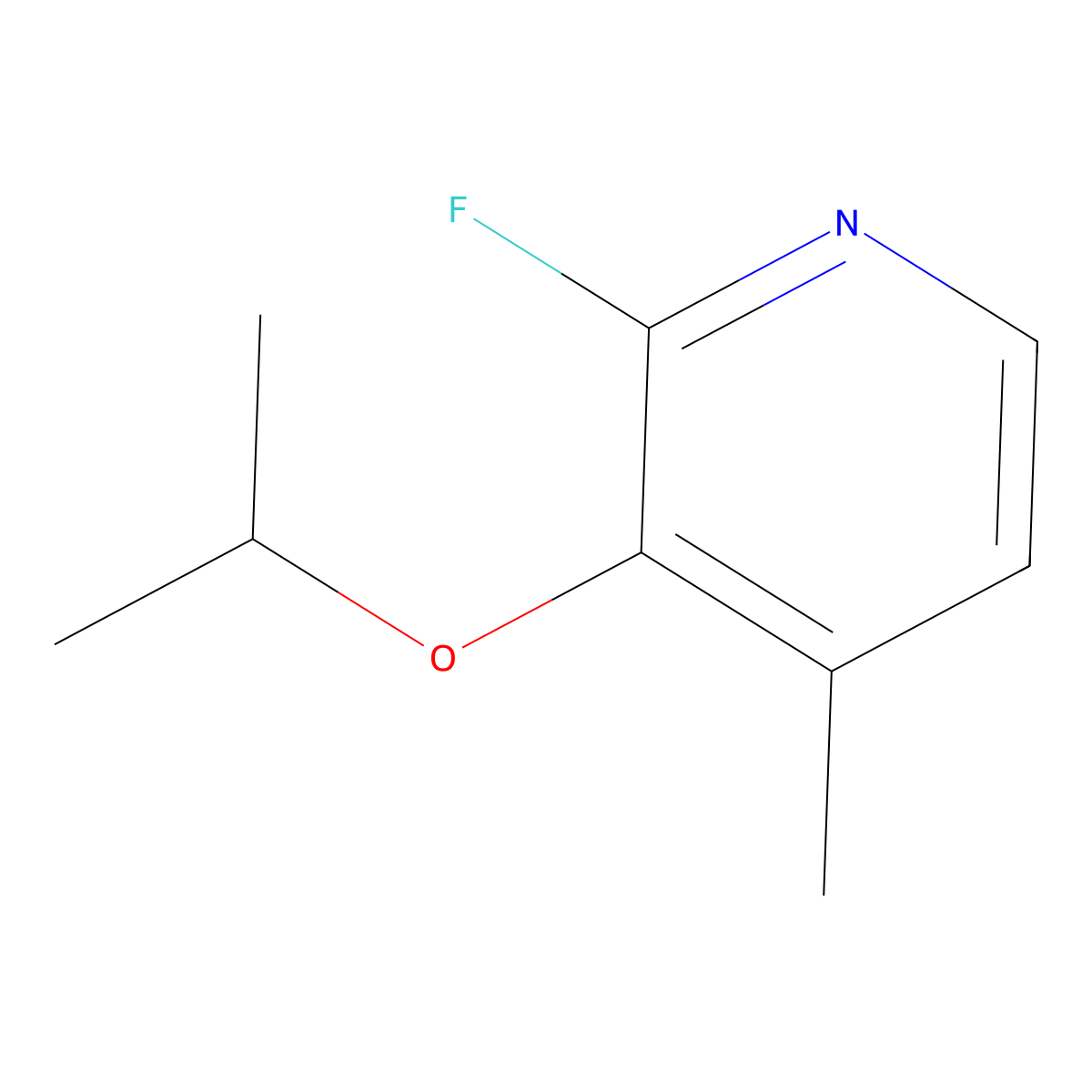 2-Fluoro-3-isopropoxy-4-methylpyridine molecular structure, CAS 2918931-93-6