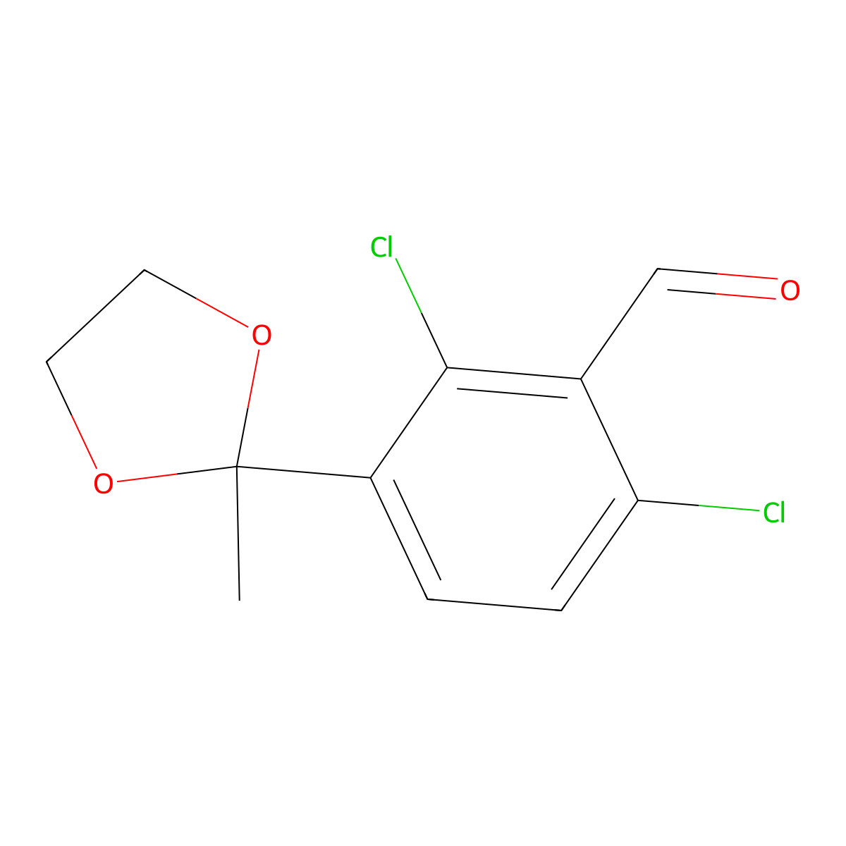 2,6-Dichloro-3-(2-methyl-1,3-dioxolan-2-yl)benZaldehyde molecular structure, CAS 2918932-28-0
