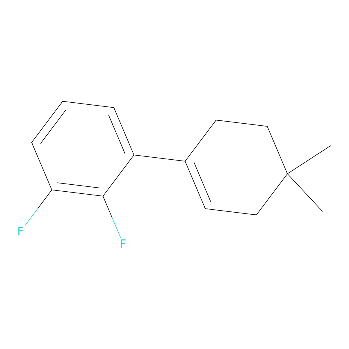 2',3'-Difluoro-4,4-dimethyl-2,3,4,5-tetrahydro-1,1'-biphenyl molecular structure, CAS 2918932-54-2