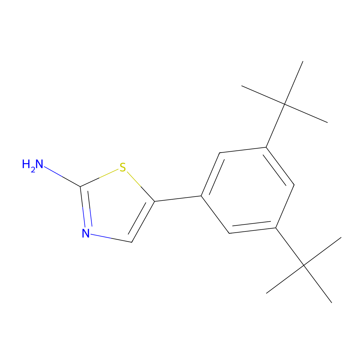 5-(3,5-Di-tert-butylphenyl)thiazol-2-amine molecular structure, CAS 2918932-76-8