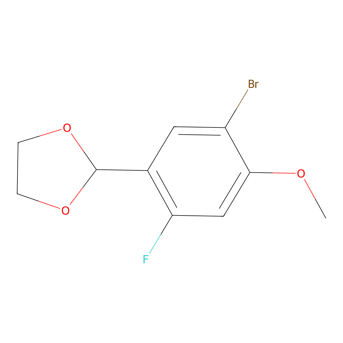 2-(5-Bromo-2-fluoro-4-methoxyphenyl)-1,3-dioxolane molecular structure, CAS 2918932-88-2