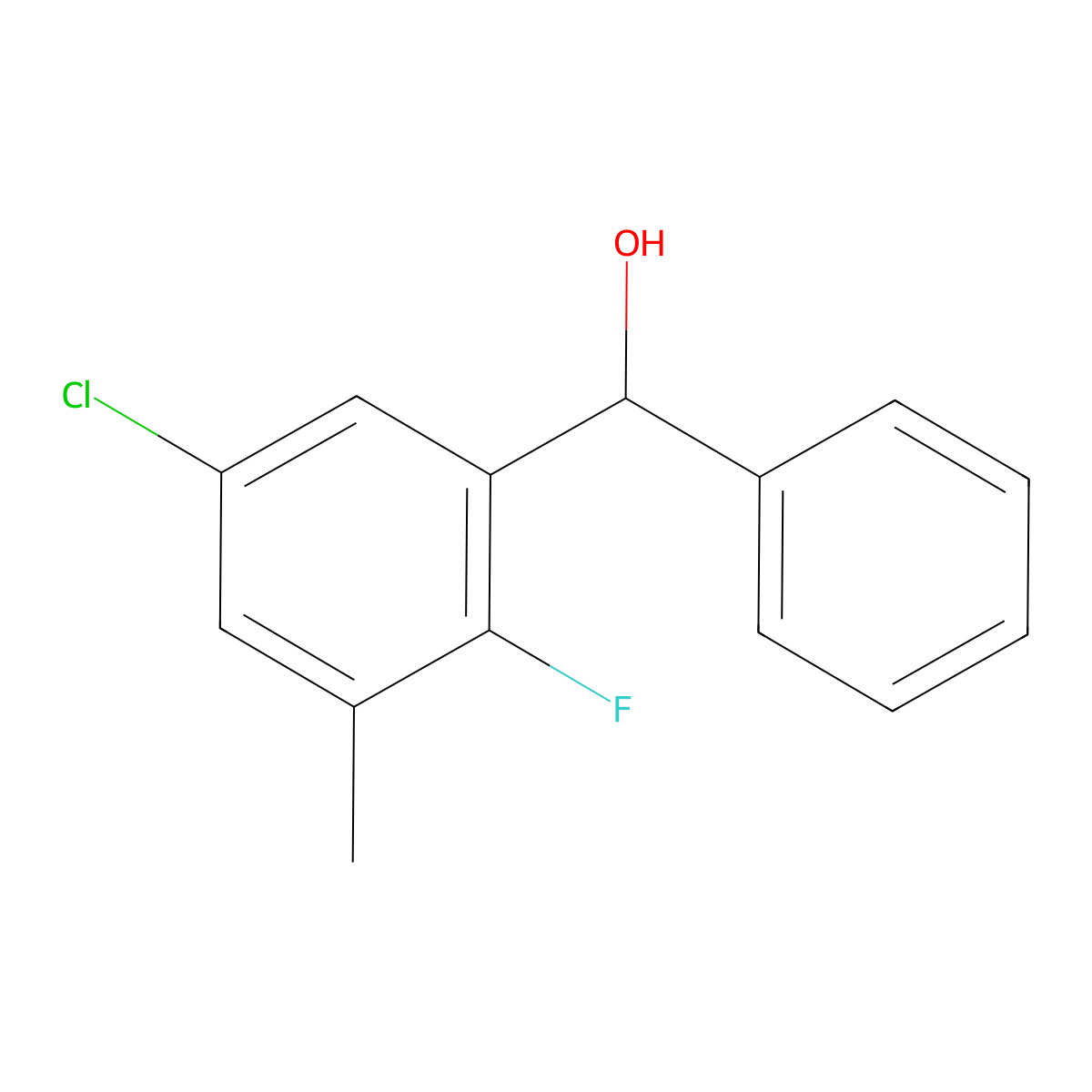 (5-Chloro-2-fluoro-3-methylphenyl)(phenyl)methanol molecular structure, CAS 2918933-58-9