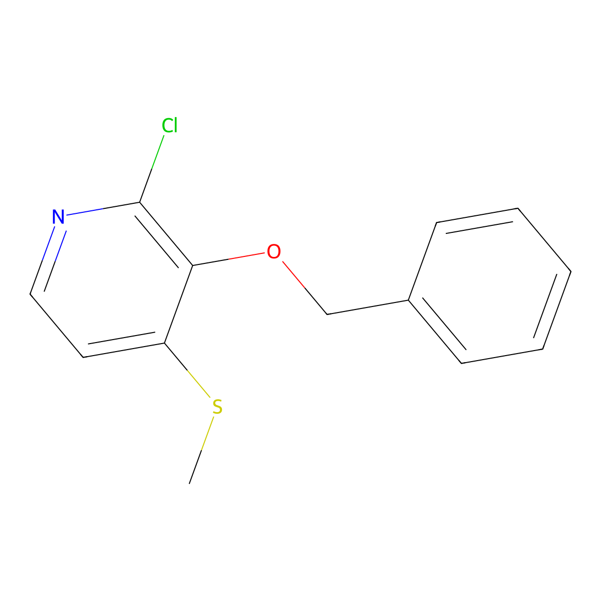 3-(Benzyloxy)-2-chloro-4-(methylthio)pyridine molecular structure, CAS 2918935-04-1
