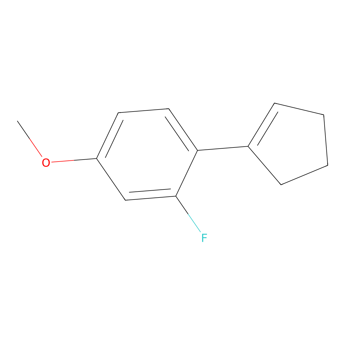 1-(Cyclopent-1-en-1-yl)-2-fluoro-4-methoxybenzene molecular structure, CAS 2918935-10-9