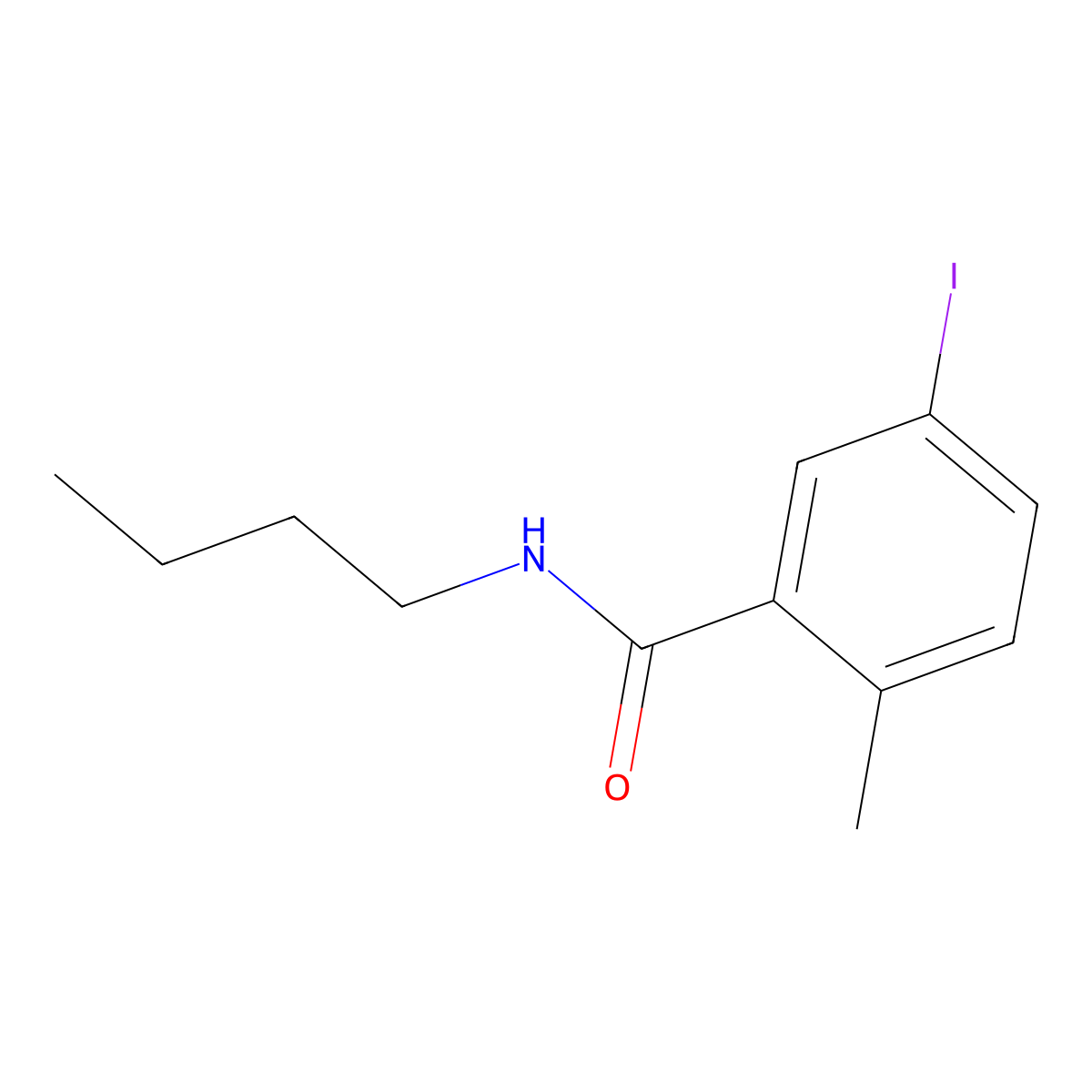 N-butyl-5-iodo-2-methylbenzamide molecular structure, CAS 2918935-20-1