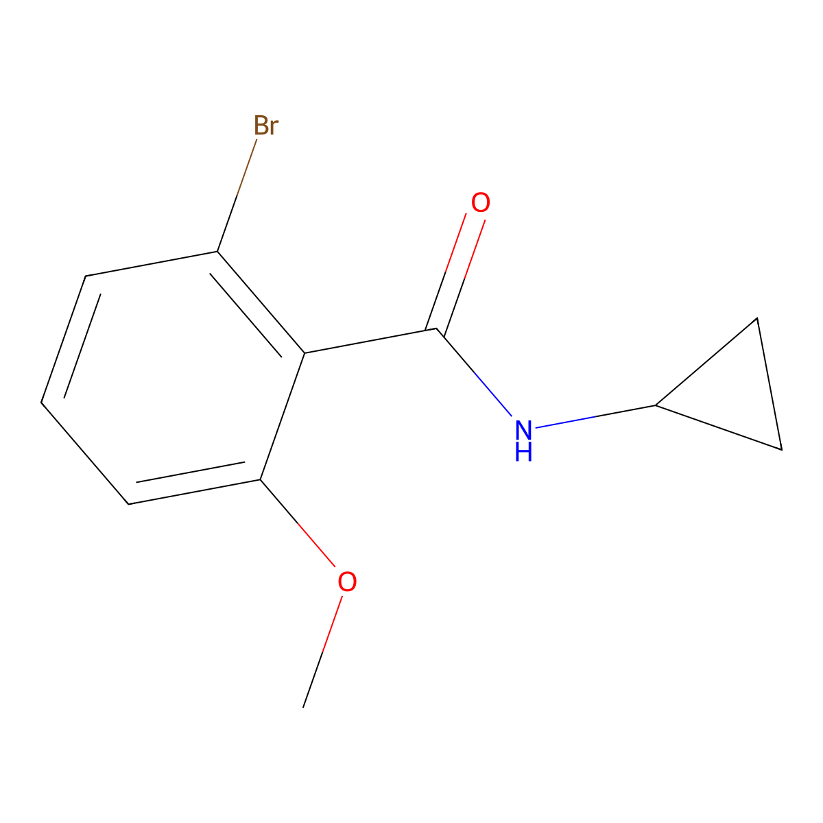 2-Bromo-N-cyclopropyl-6-methoxybenzamide molecular structure, CAS 2918936-13-5