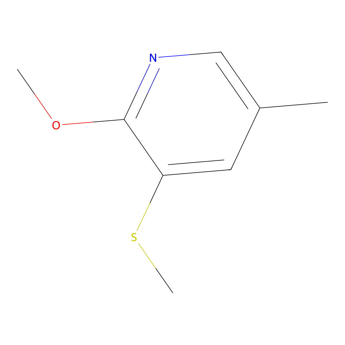 2-Methoxy-5-methyl-3-(methylthio)pyridine molecular structure, CAS 2918936-23-7