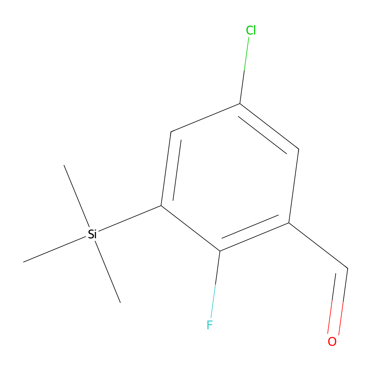5-Chloro-2-fluoro-3-(trimethylsilyl)benZaldehyde molecular structure, CAS 2918936-47-5