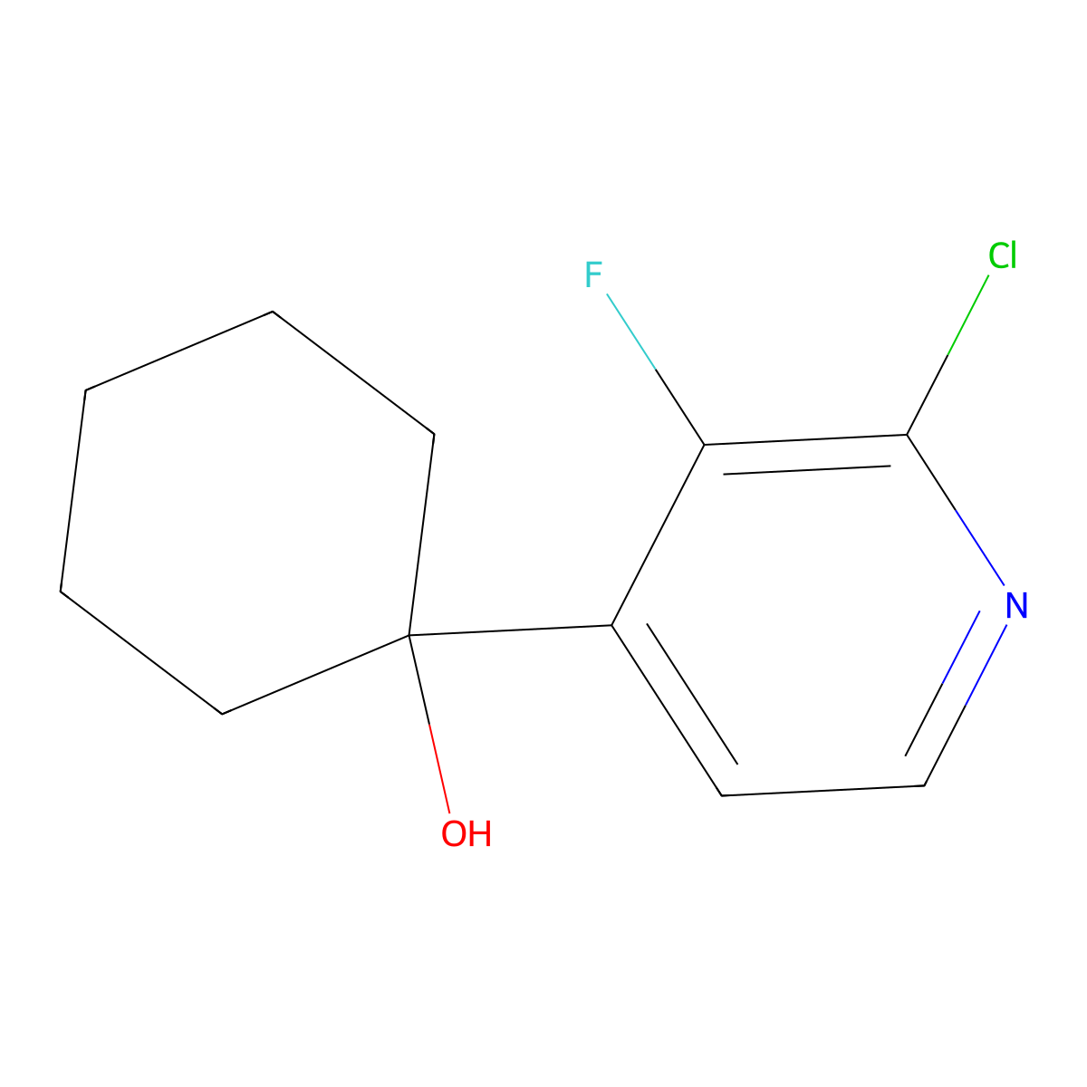 1-(2-Chloro-3-fluoropyridin-4-yl)cyclohexanol molecular structure, CAS 2918936-54-4