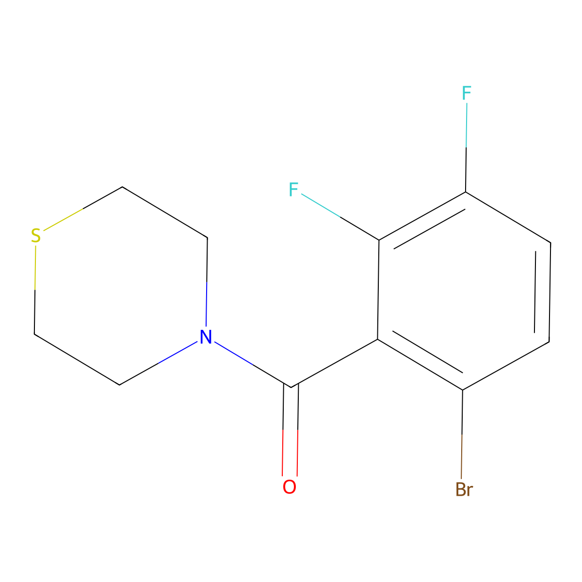 (6-Bromo-2,3-difluorophenyl)(thiomorpholino)methanone molecular structure, CAS 2918937-26-3