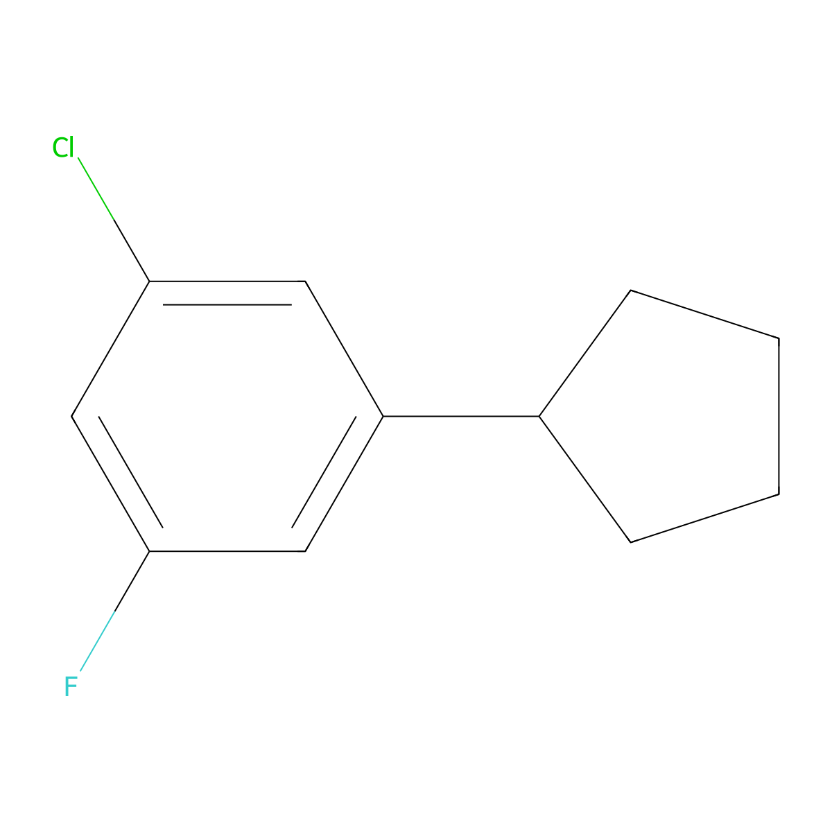 1-Chloro-3-cyclopentyl-5-fluorobenzene molecular structure, CAS 2918937-81-0
