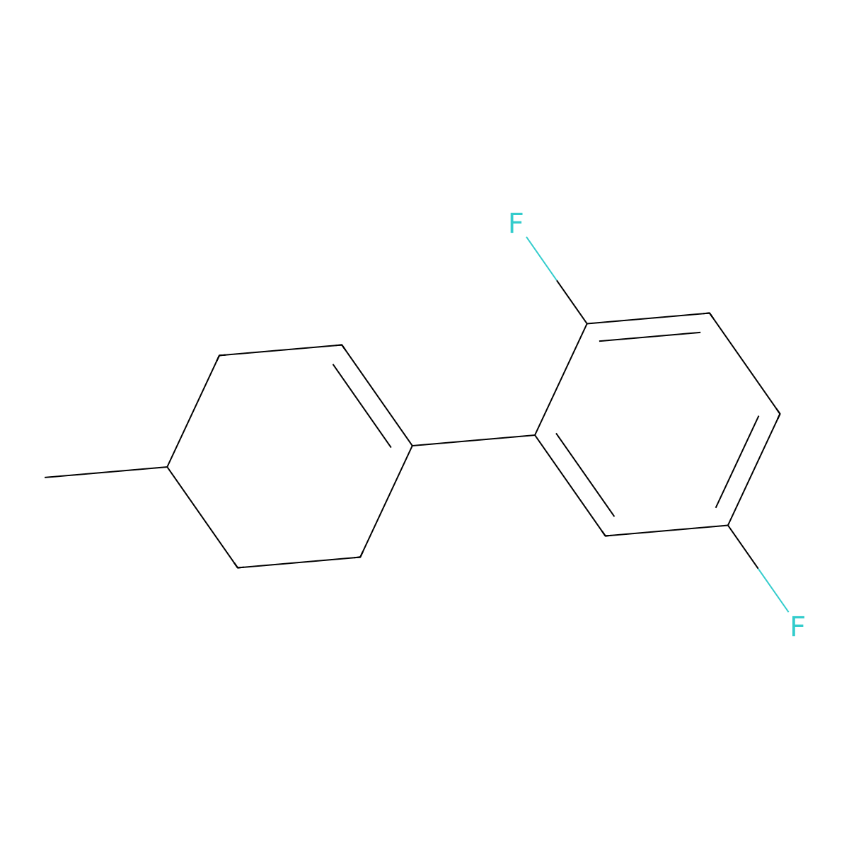 2',5'-Difluoro-4-methyl-2,3,4,5-tetrahydro-1,1'-biphenyl molecular structure, CAS 2918938-14-2