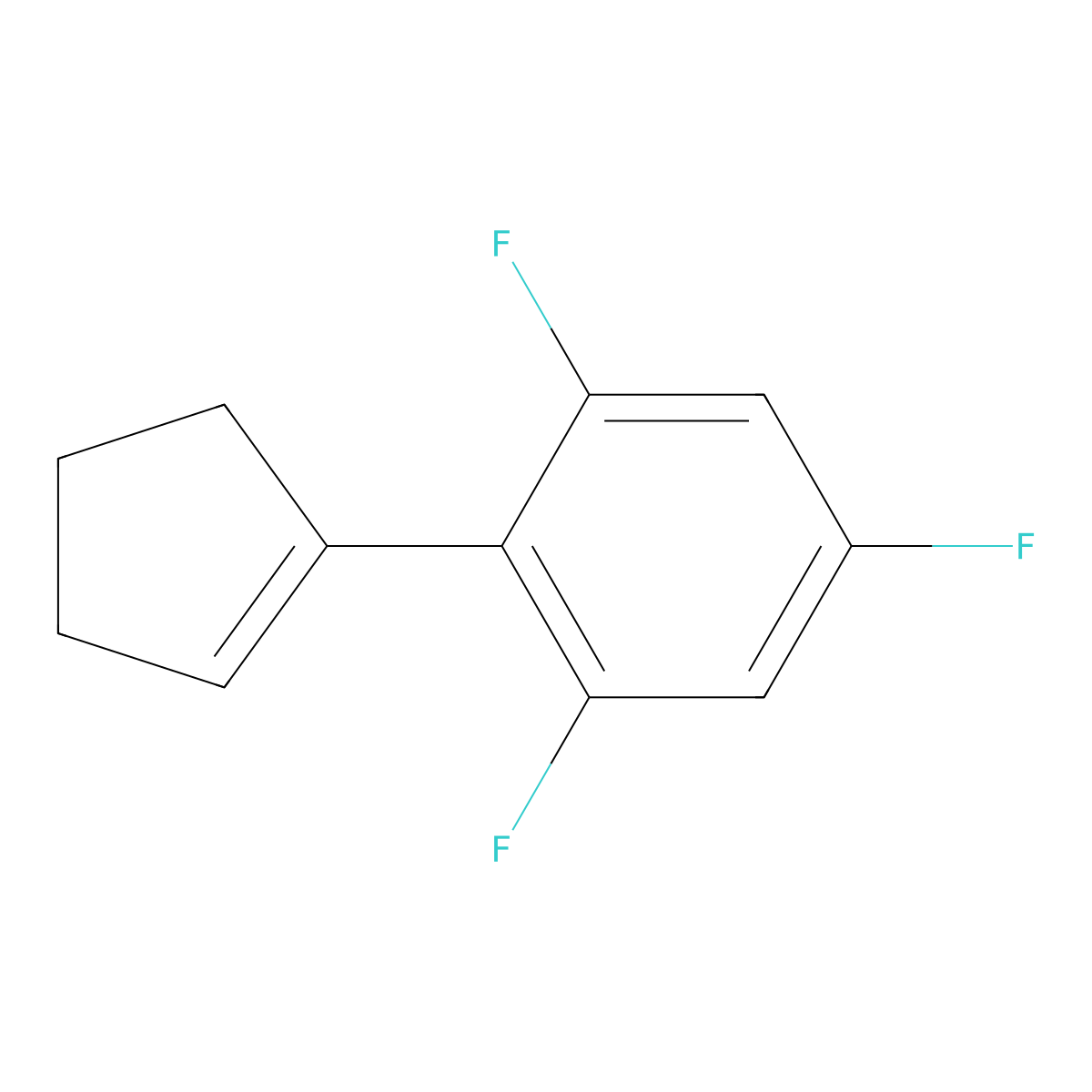 2-(Cyclopent-1-en-1-yl)-1,3,5-trifluorobenzene molecular structure, CAS 2918938-22-2