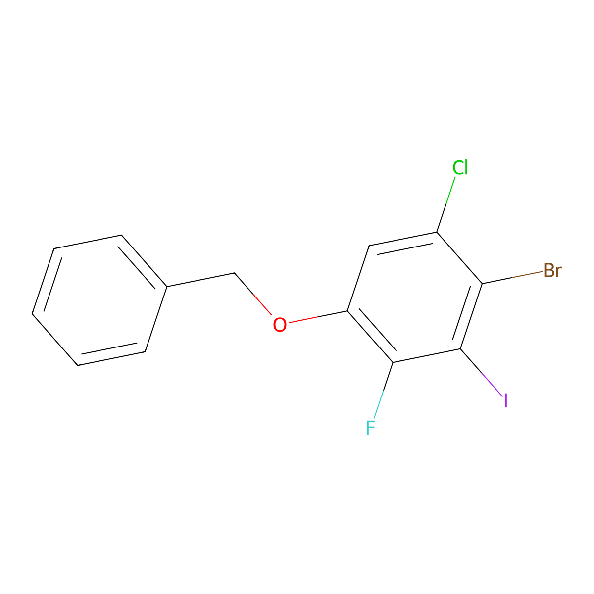 1-(BenZyloxy)-4-bromo-5-chloro-2-fluoro-3-iodobenZene molecular structure, CAS 2918938-75-5