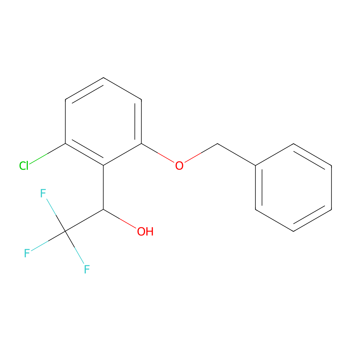 1-(2-(Benzyloxy)-6-chlorophenyl)-2,2,2-trifluoroethanol molecular structure, CAS 2918939-21-4