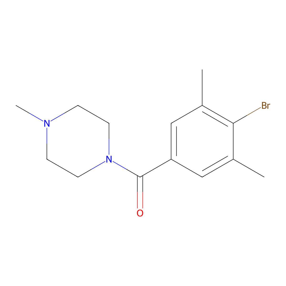 (4-Bromo-3,5-dimethylphenyl)(4-methylpiperazin-1-yl)methanone molecular structure, CAS 2918939-35-0