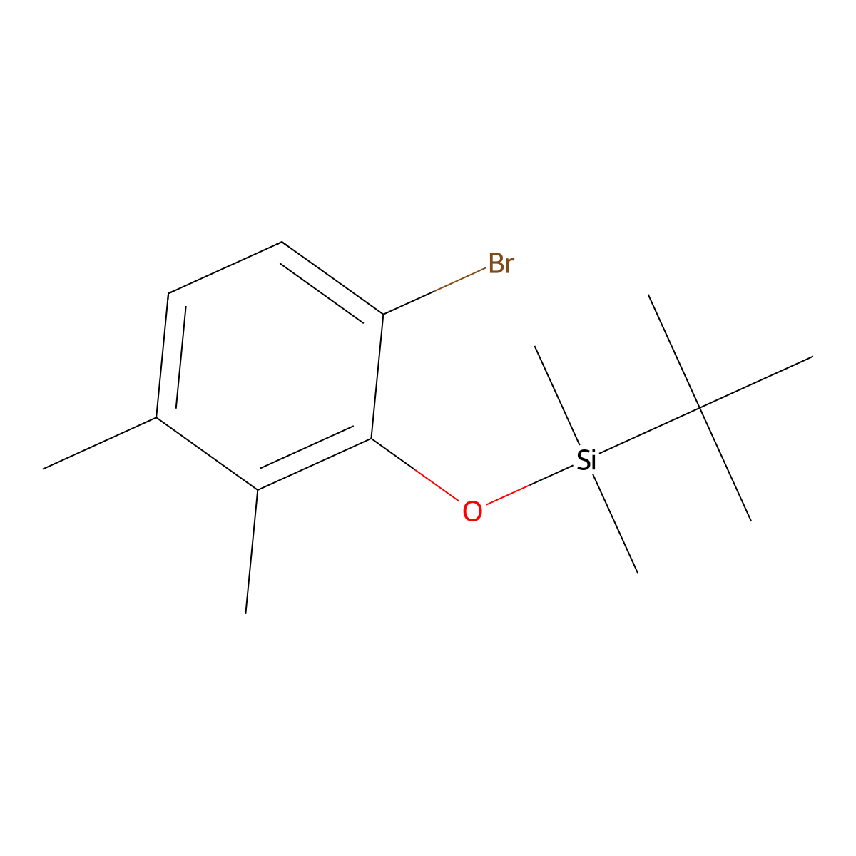 (6-Bromo-2,3-dimethylphenoxy)(tert-butyl)dimethylsilane molecular structure, CAS 2918939-68-9