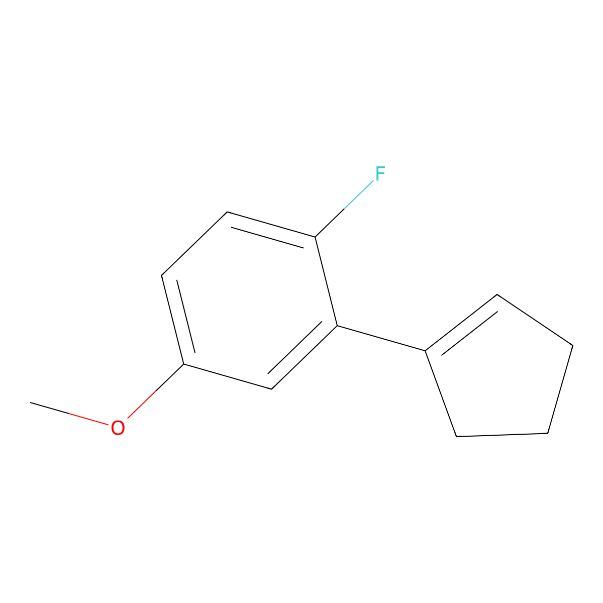 2-(Cyclopent-1-en-1-yl)-1-fluoro-4-methoxybenzene molecular structure, CAS 2918939-72-5