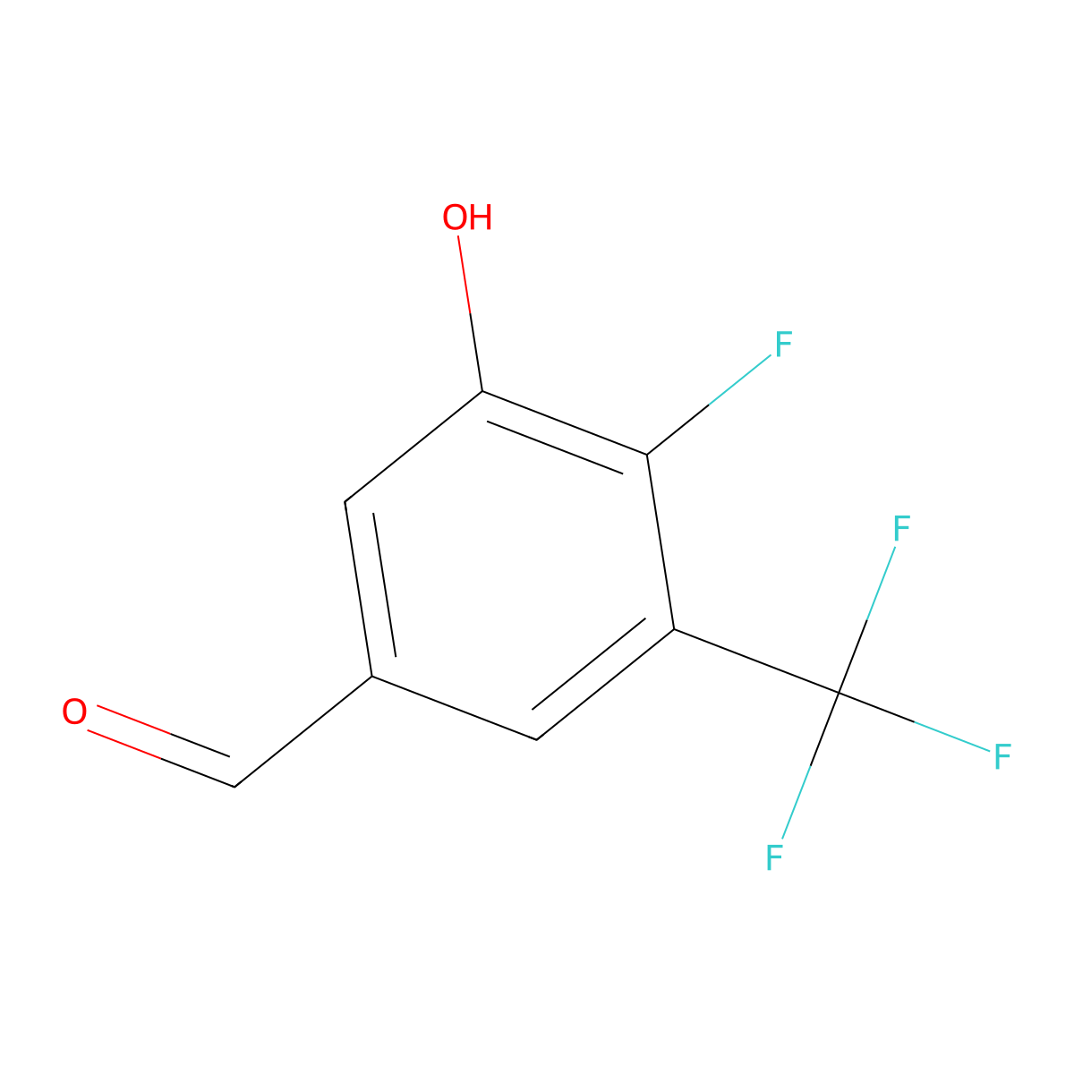 4-Fluoro-3-hydroxy-5-(trifluoromethyl)benzaldehyde molecular structure, CAS 2918939-88-3