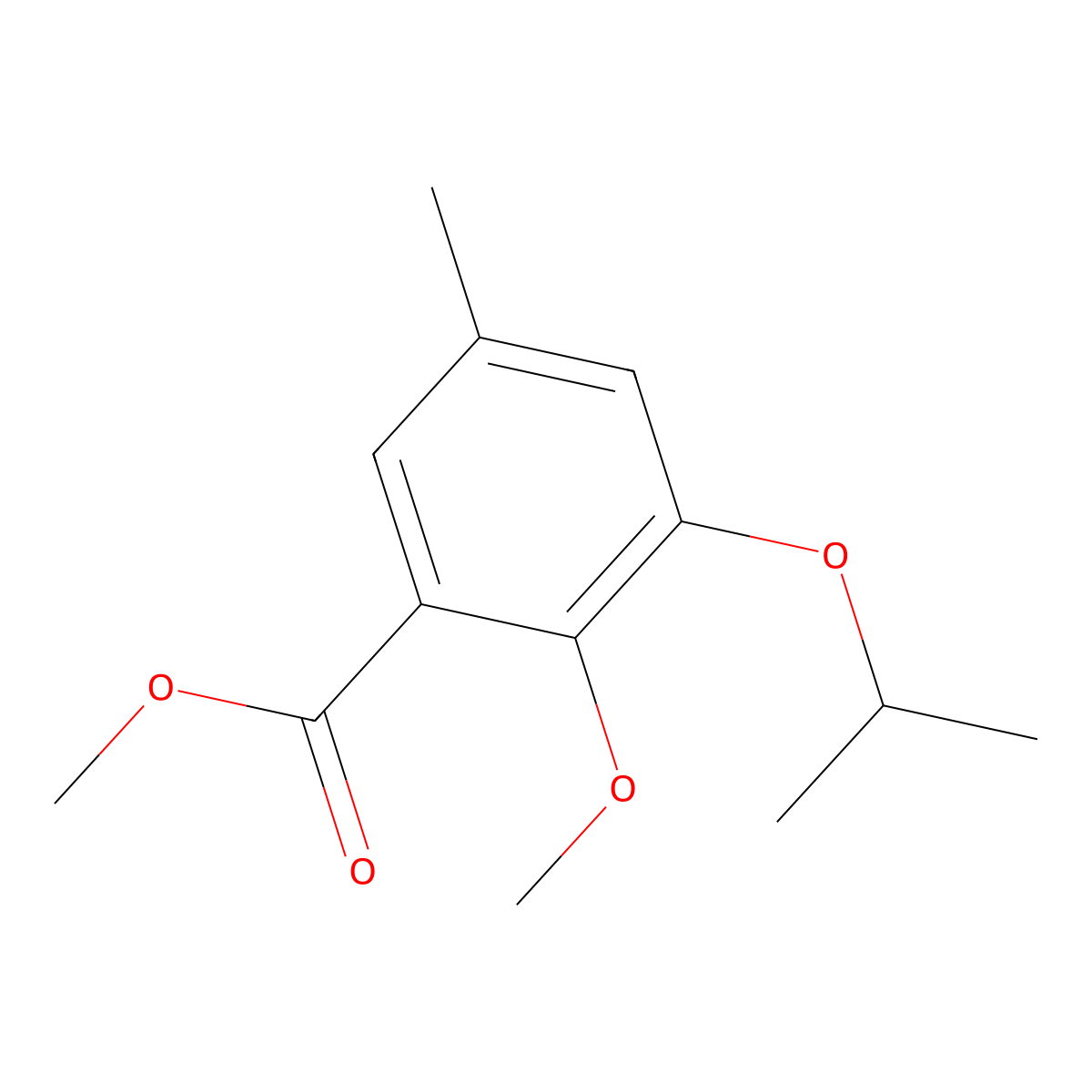Methyl 3-isopropoxy-2-methoxy-5-methylbenzoate molecular structure, CAS 2918940-31-3