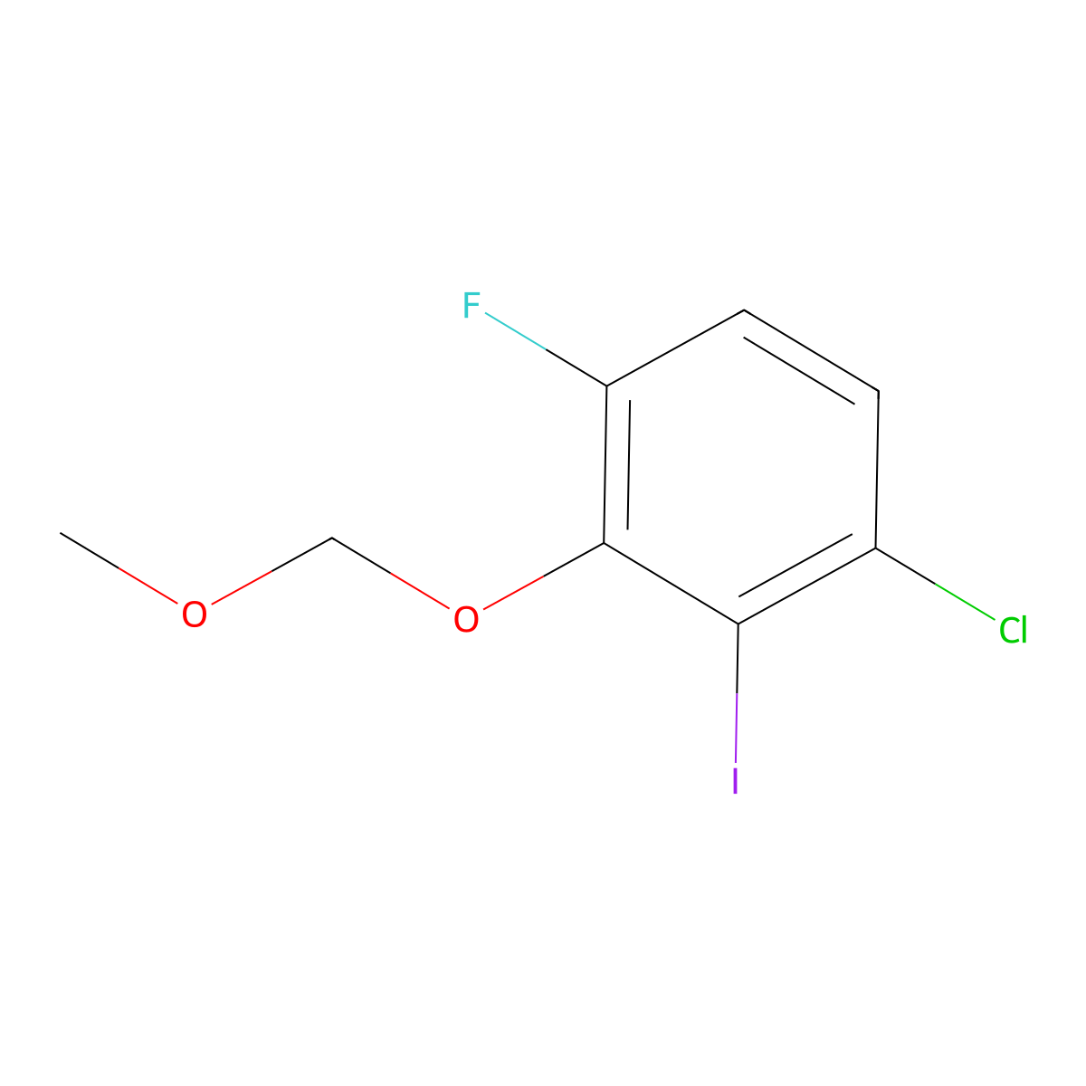 1-Chloro-4-fluoro-2-iodo-3-(methoxymethoxy)benzene molecular structure, CAS 2918940-56-2