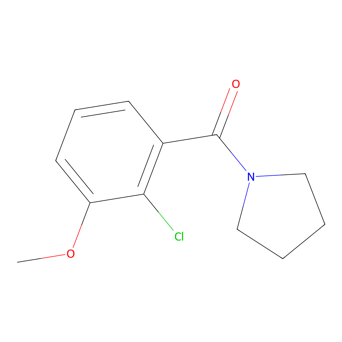 (2-Chloro-3-methoxyphenyl)(pyrrolidin-1-yl)methanone molecular structure, CAS 2918940-66-4