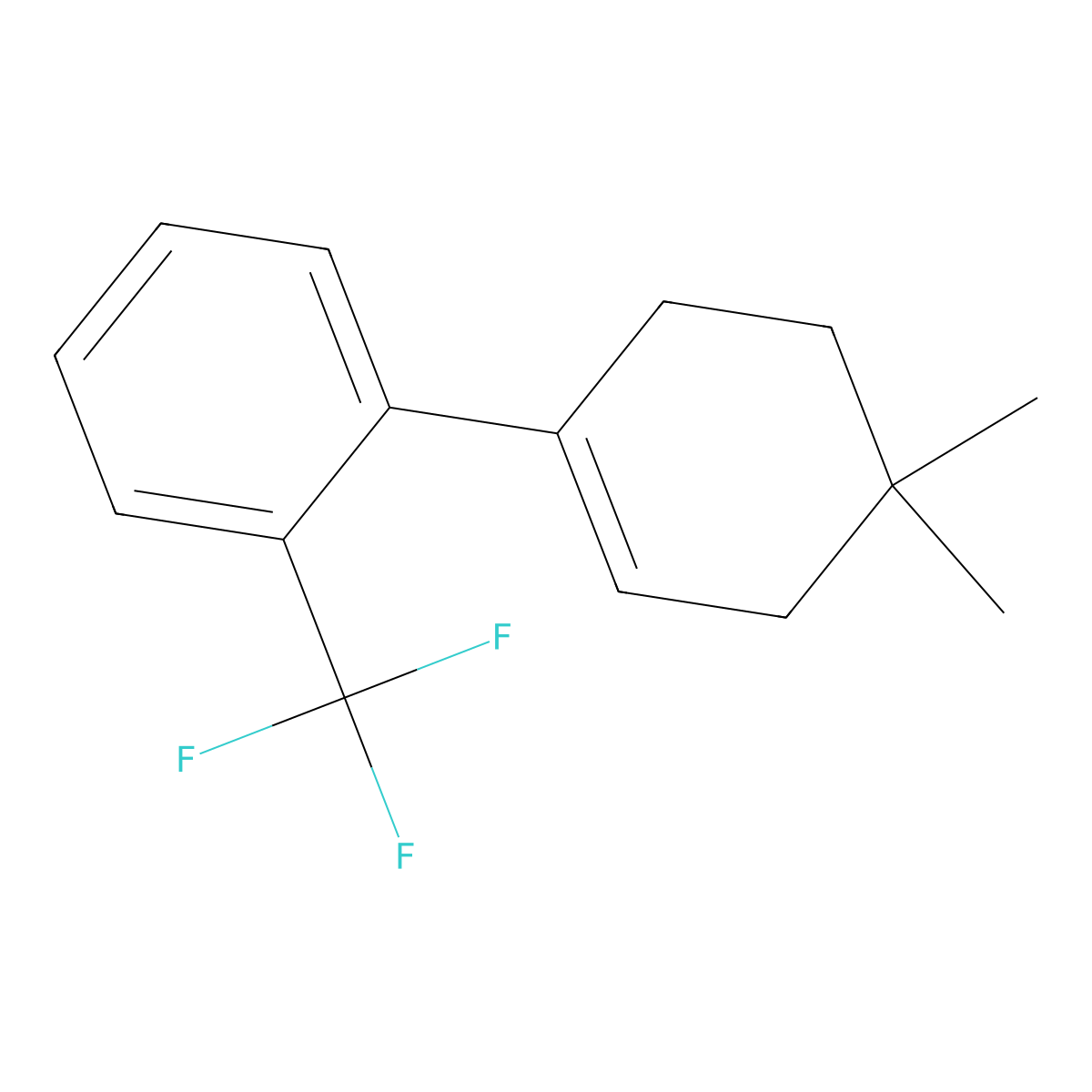 4,4-Dimethyl-2'-(trifluoromethyl)-2,3,4,5-tetrahydro-1,1'-biphenyl molecular structure, CAS 2918940-96-0