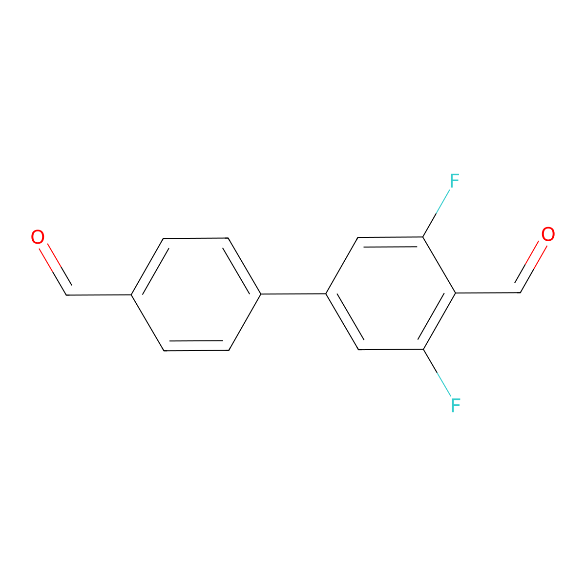 3,5-Difluoro-[1,1'-biphenyl]-4,4'-dicarbaldehyde molecular structure, CAS 2918941-24-7