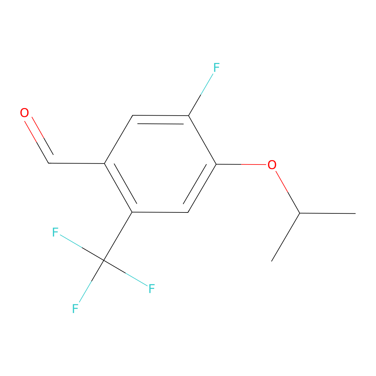 5-Fluoro-4-isopropoxy-2-(trifluoromethyl)benzaldehyde molecular structure, CAS 2918941-51-0