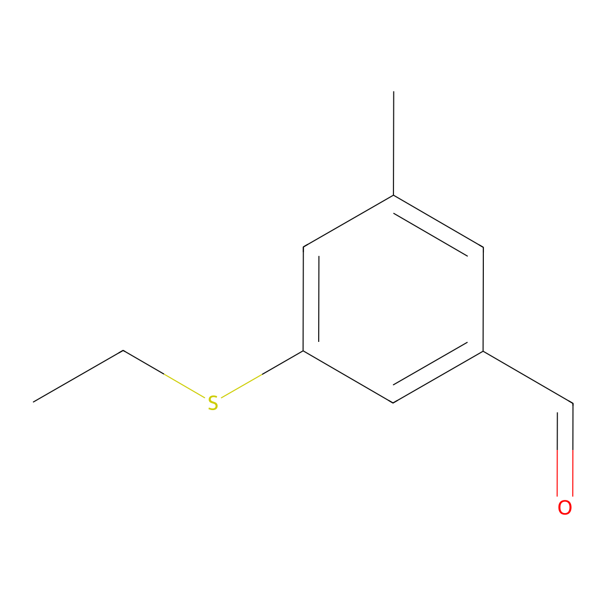 3-(Ethylthio)-5-methylbenzaldehyde molecular structure, CAS 2918941-60-1