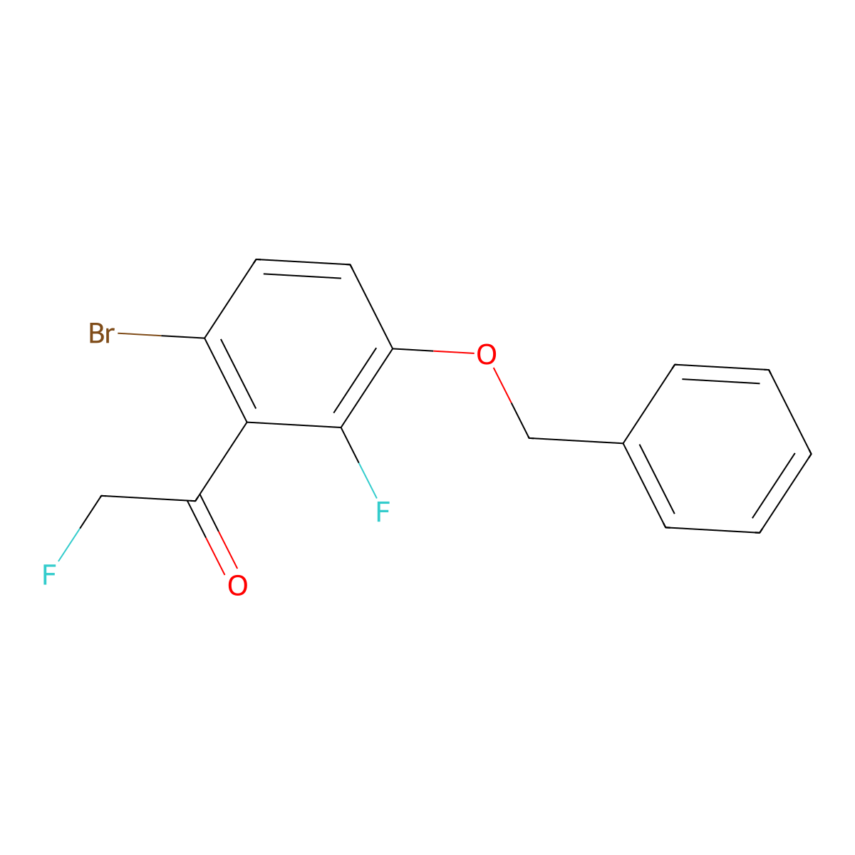 1-(3-(Benzyloxy)-6-bromo-2-fluorophenyl)-2-fluoroethanone molecular structure, CAS 2918942-59-1