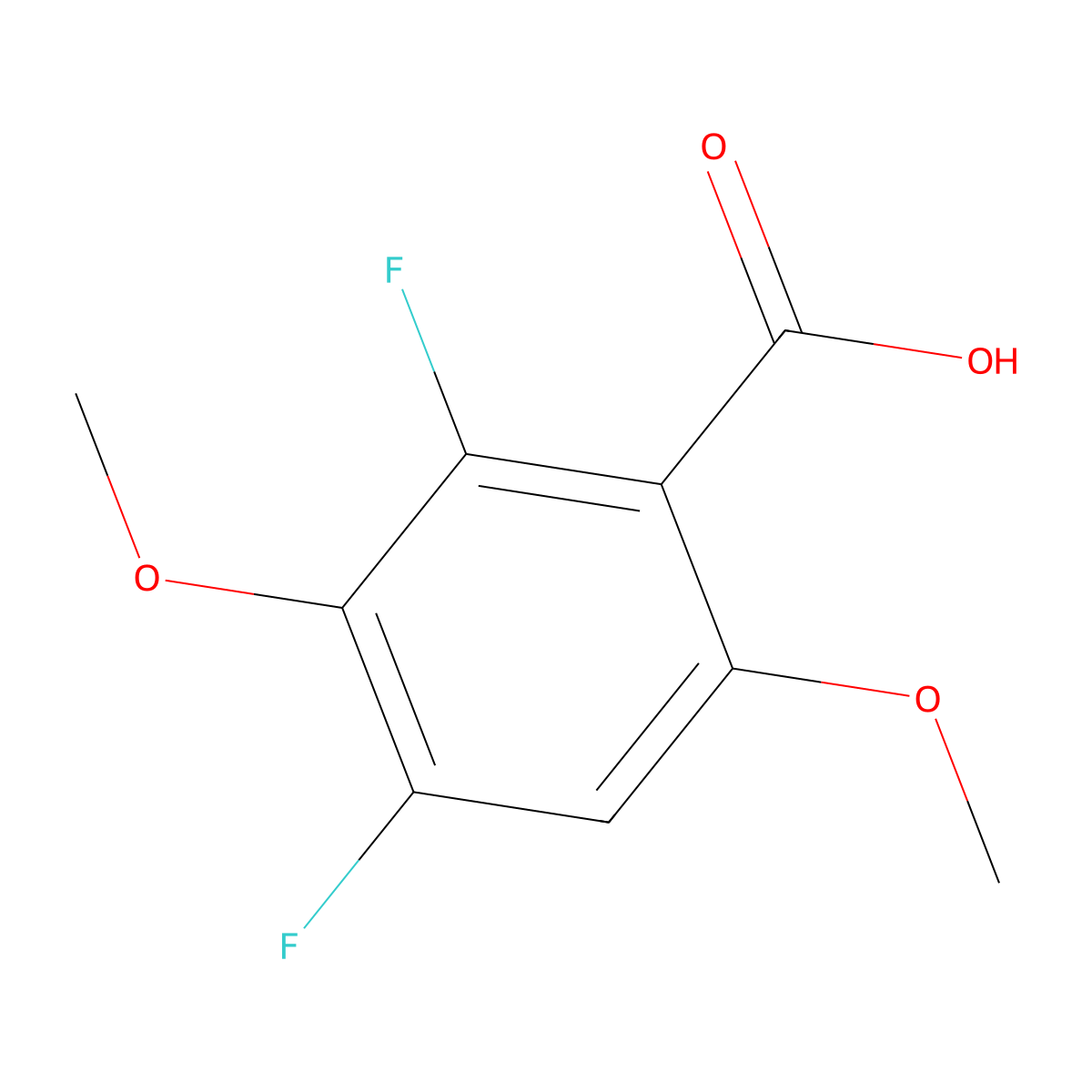 2,4-Difluoro-3,6-dimethoxybenzoic acid molecular structure, CAS 2918943-25-4