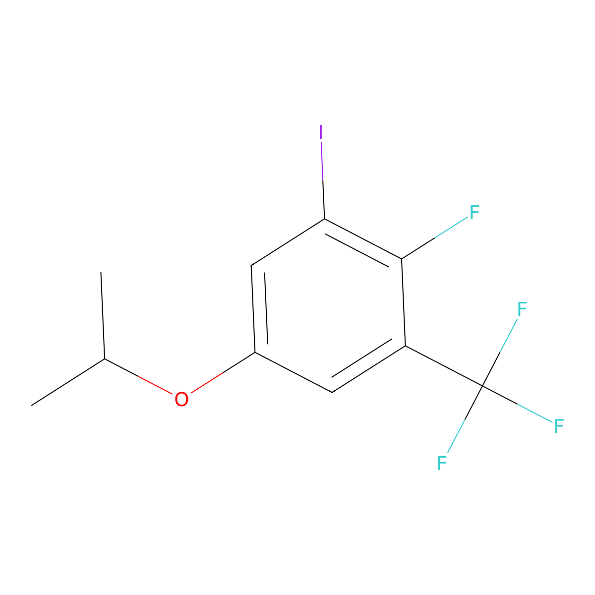 2-Fluoro-1-iodo-5-isopropoxy-3-(trifluoromethyl)benzene molecular structure, CAS 2918943-29-8