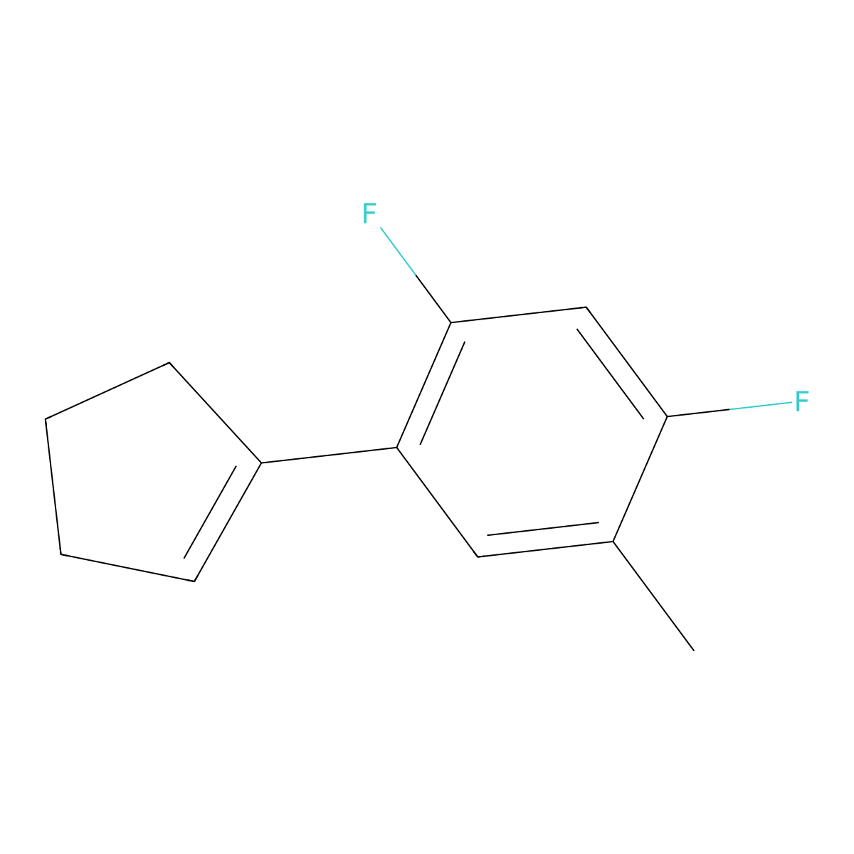 1-(Cyclopent-1-en-1-yl)-2,4-difluoro-5-methylbenzene molecular structure, CAS 2918943-42-5