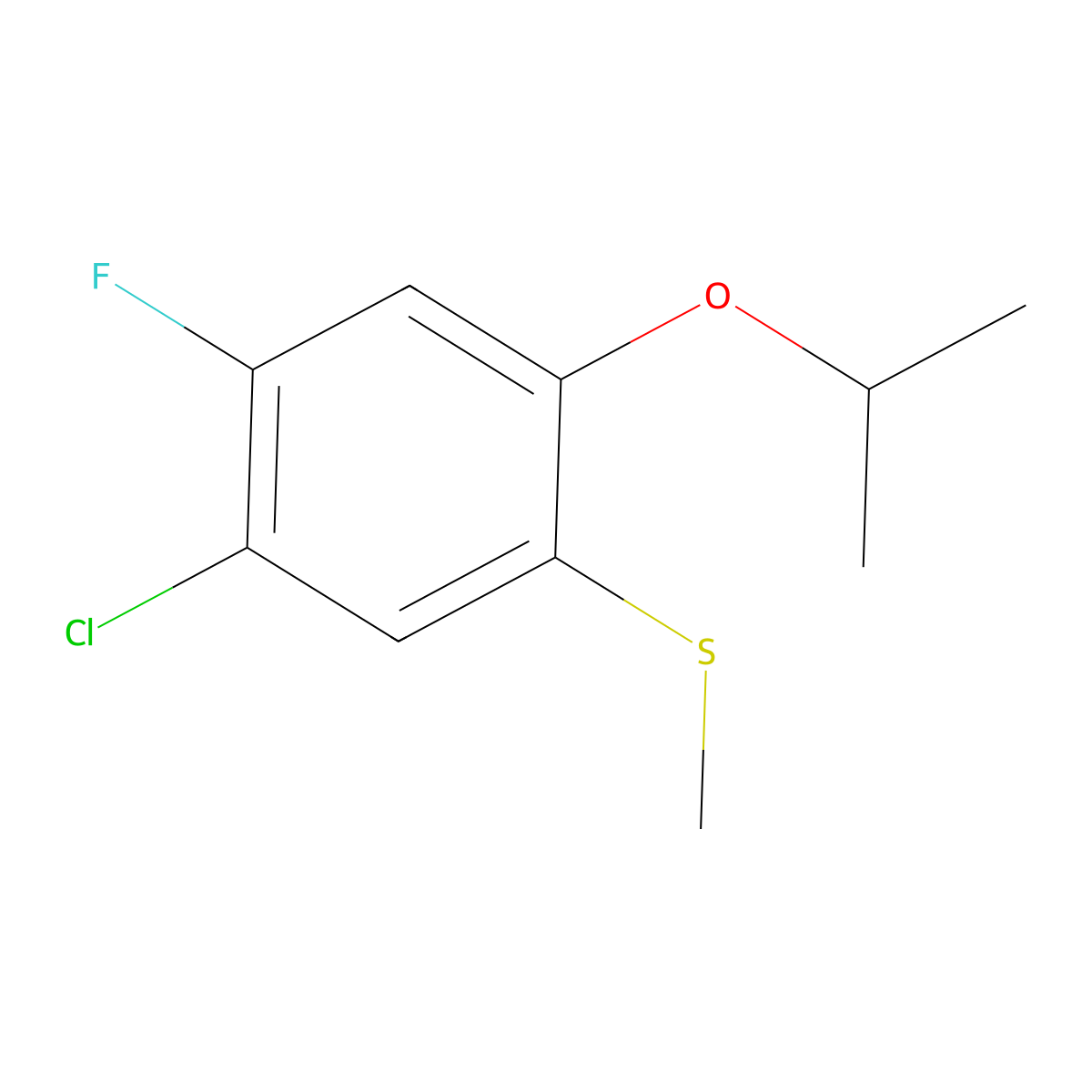 (5-Chloro-4-fluoro-2-isopropoxyphenyl)(methyl)sulfane molecular structure, CAS 2918944-09-7