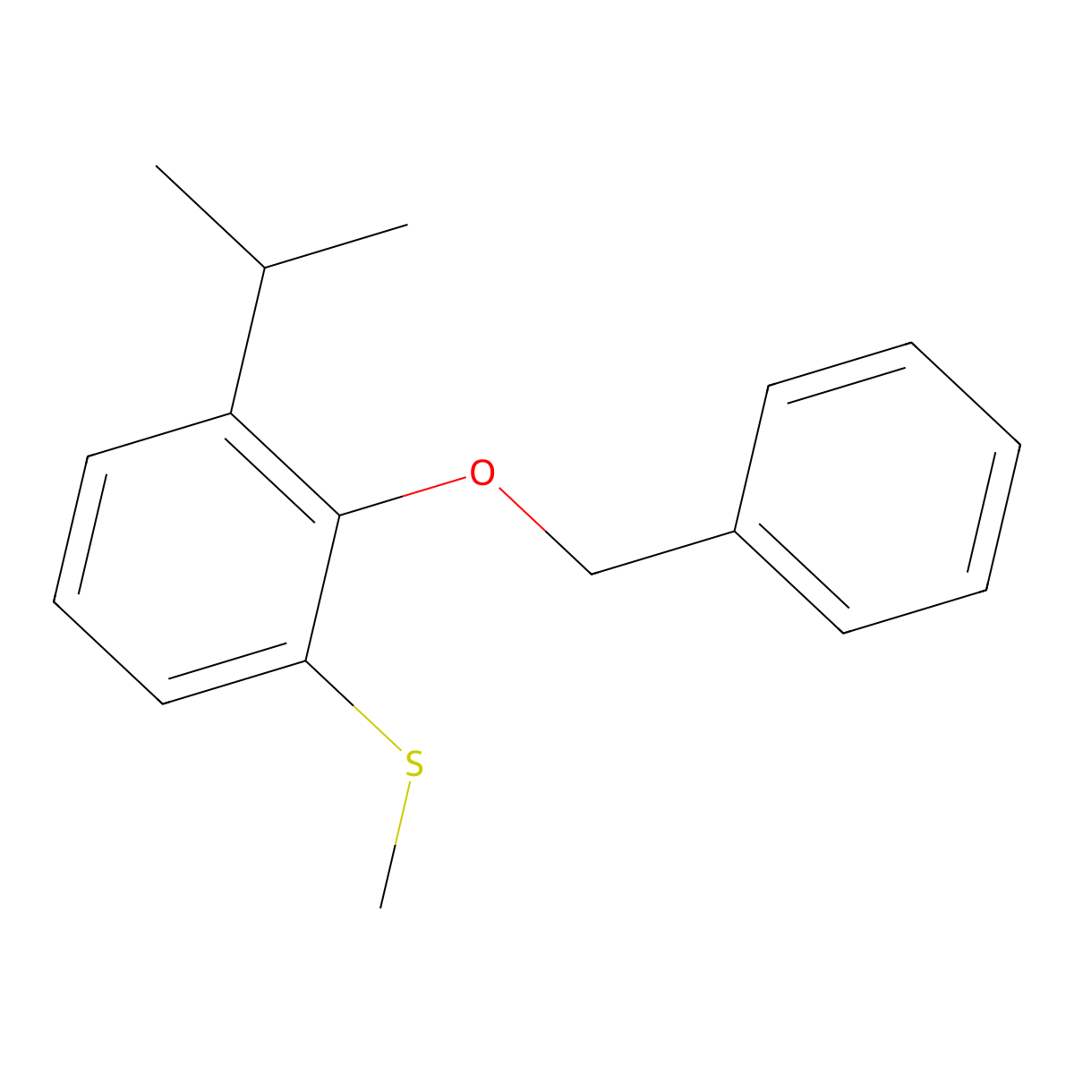 (2-(Benzyloxy)-3-isopropylphenyl)(methyl)sulfane molecular structure, CAS 2918944-52-0
