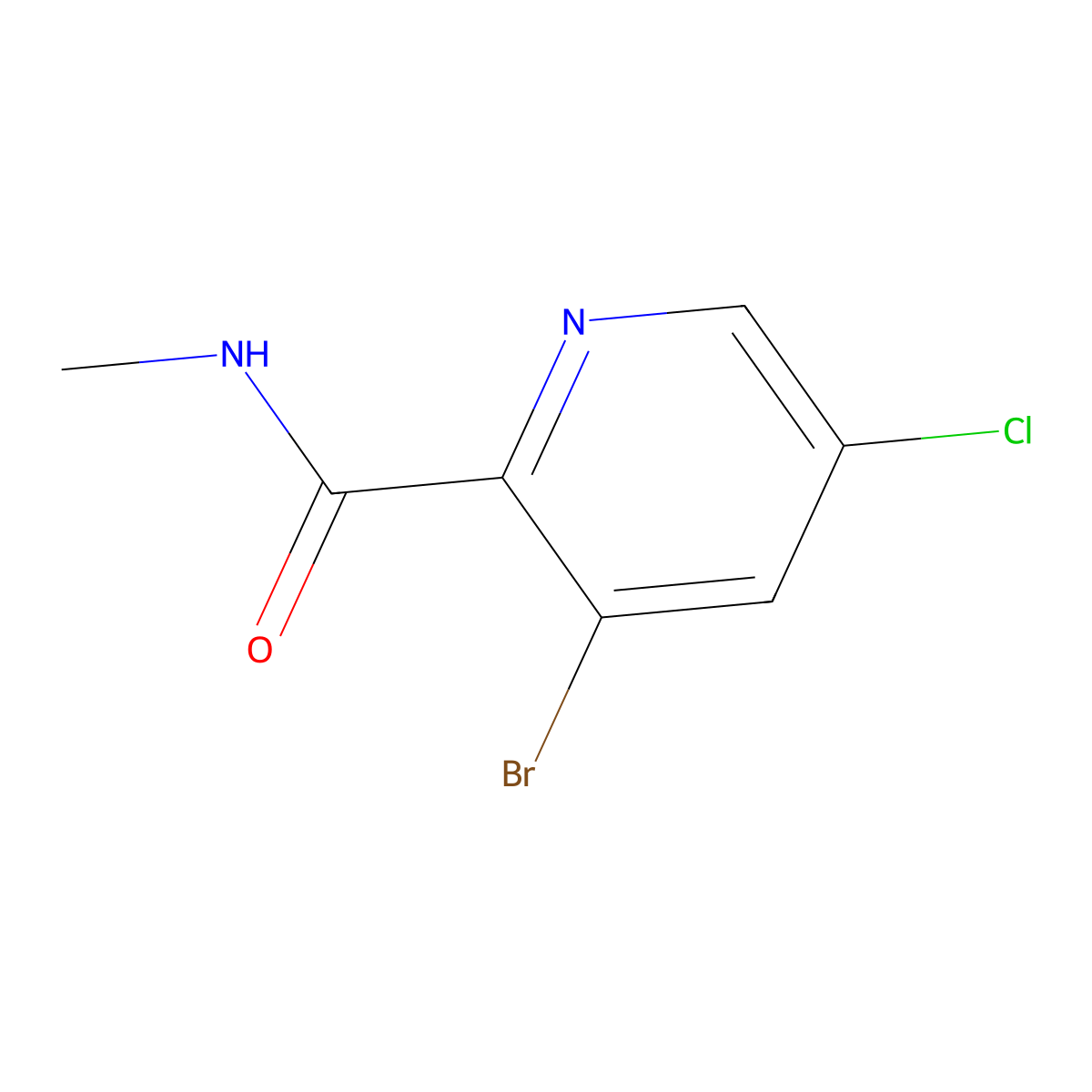 3-Bromo-5-chloro-N-methylpicolinamide molecular structure, CAS 2918944-76-8