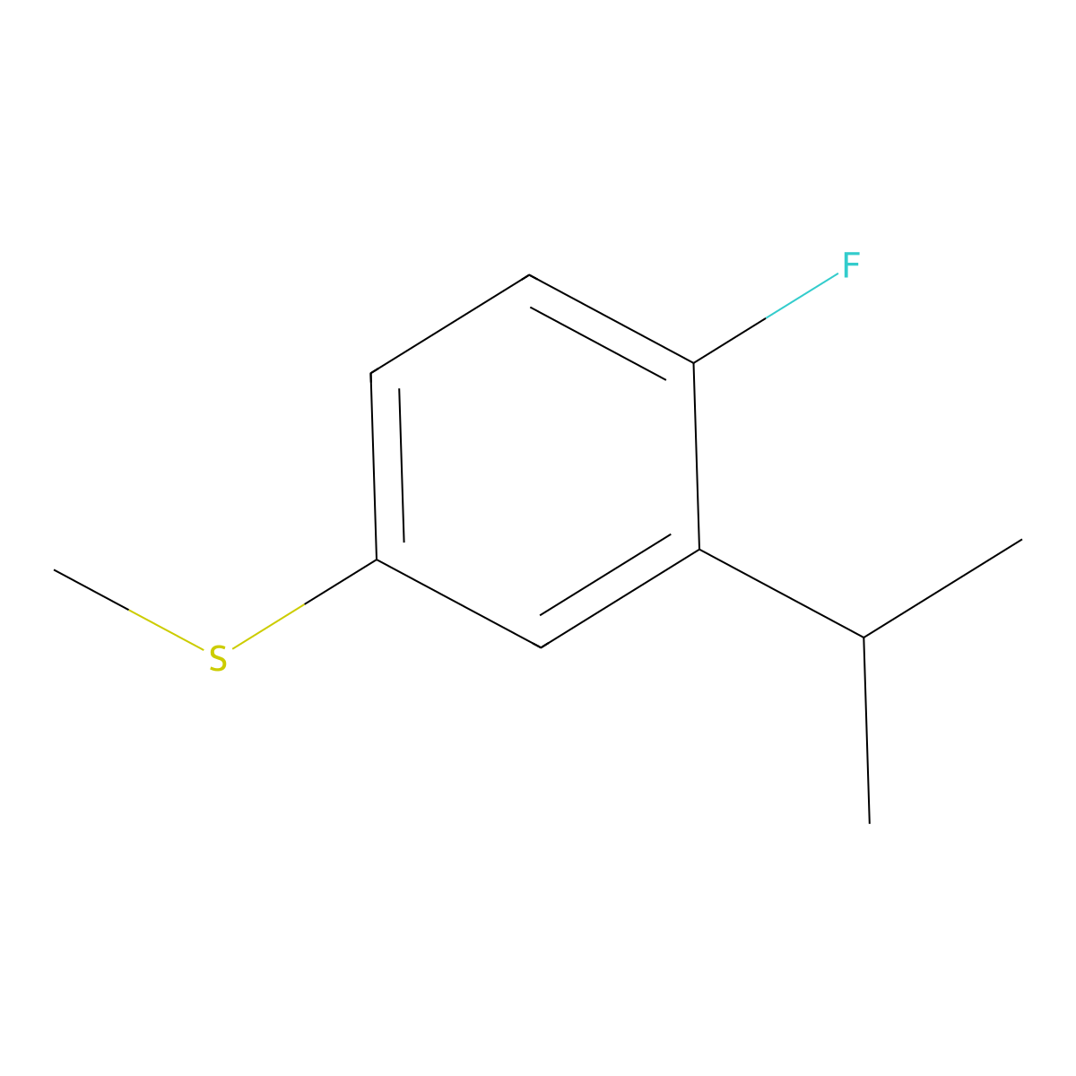 (4-Fluoro-3-isopropylphenyl)(methyl)sulfane molecular structure, CAS 2918945-29-4