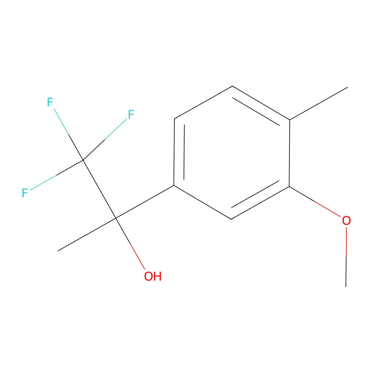 1,1,1-Trifluoro-2-(3-methoxy-4-methylphenyl)propan-2-ol molecular structure, CAS 2918945-94-3